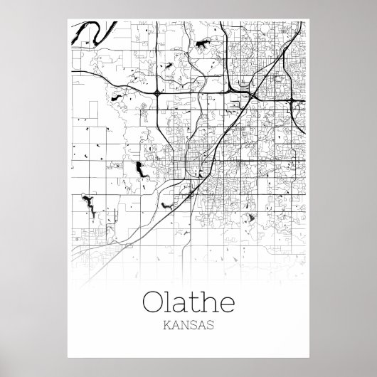 Olathe Map - Kansas - City Map Poster (Vorne)