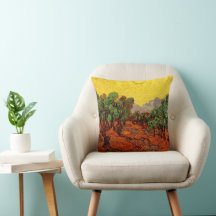 Ölbäume von Van Gogh mit gelbem Himmel und Sonne