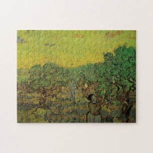 Ölbaumhain von Van Gogh mit pflückenden Figuren Vi Puzzle