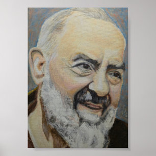 Ölbildnis von St. Padre Pio von Pietrelcino Poster