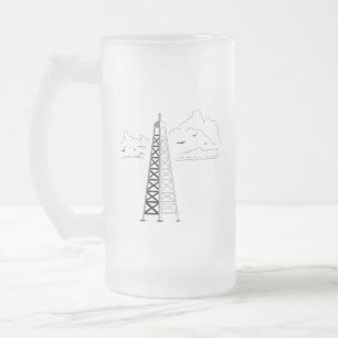 Ölbohrinsel-Frosted-Mug Mattglas Bierglas