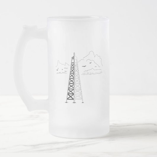Ölbohrinsel-Frosted-Mug Mattglas Bierglas (Links)