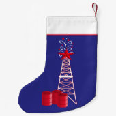 Ölbohrinsel mit Barrels Frohe Weihnachten Kleiner Weihnachtsstrumpf (Rückseite)