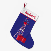 Ölbohrinsel mit Barrels Frohe Weihnachten Kleiner Weihnachtsstrumpf (Vorderansicht (hängend))