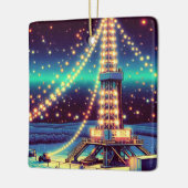 Ölbohrturm mit Weihnachtslicht Keramikornament (Links)