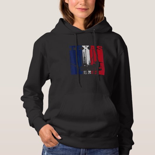 Ölbohrturm Texas US-Flaggen-Ölfeld-Bohrinsel Hoodie (Vorderseite)