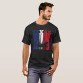 Ölbohrturm Texas US-Flaggen-Ölfeld-Bohrinsel T-Shirt (Vorne ganz)