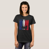 Ölbohrturm Texas US-Flaggen-Ölfeld-Bohrinsel T-Shirt (Vorne ganz)