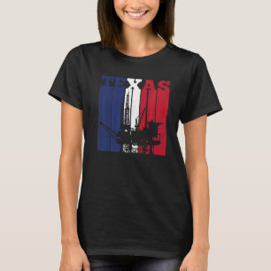 Ölbohrturm Texas US-Flaggen-Ölfeld-Bohrinsel T-Shirt