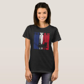 Ölbohrturm Texas US-Flaggen-Ölfeld-Bohrinsel T-Shirt (Vorne ganz)