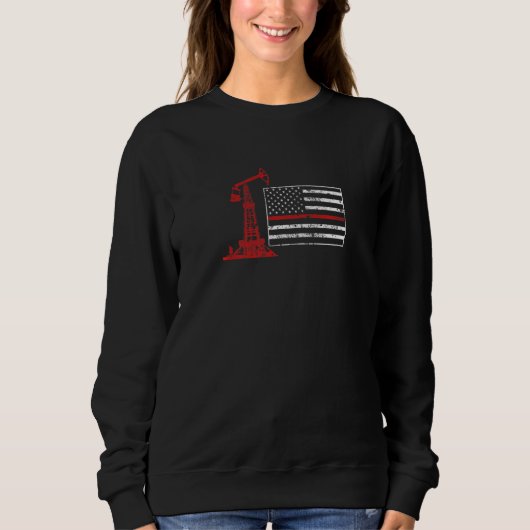 Ölbohrung US-Flagge Fracker Fracking Ölfeld Sweatshirt (Vorderseite)