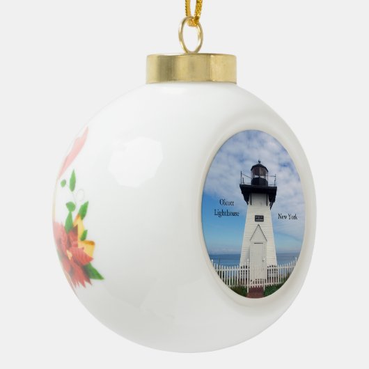 Olcott Lighthouse Ball oder Schneeflocke Keramik Kugel-Ornament (Links)