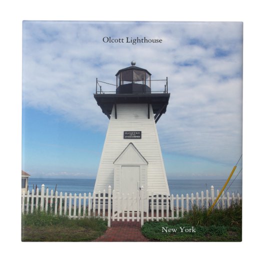 Olcott Lighthouse tile Fliese (Vorderseite)