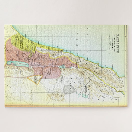 Old 1020BC Saul Palestine Map Puzzle (Horizontal)