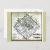 Old 1862 Washington District of Columbia Map Postkarte (Vorne/Hinten)