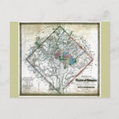 Old 1862 Washington District of Columbia Map Postkarte (Vorderseite)