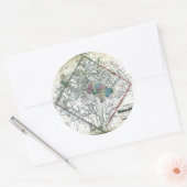 Old 1862 Washington District of Columbia Map Runder Aufkleber (Umschlag)