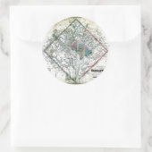 Old 1862 Washington District of Columbia Map Runder Aufkleber (Tasche)
