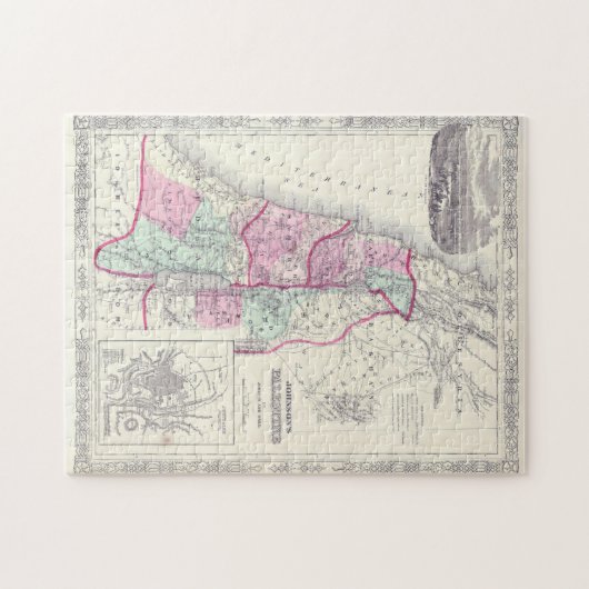 Old 1864 Historic State of Palestine Map Puzzle (Horizontal)