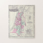 Old 1864 Historic State of Palestine Map Puzzle (Vertikal)