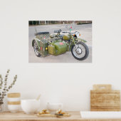 Old 750B-2 motorcycle with a sidecar Poster (Küche)