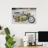 Old 750B-2 motorcycle with a sidecar Poster (Heimbüro)