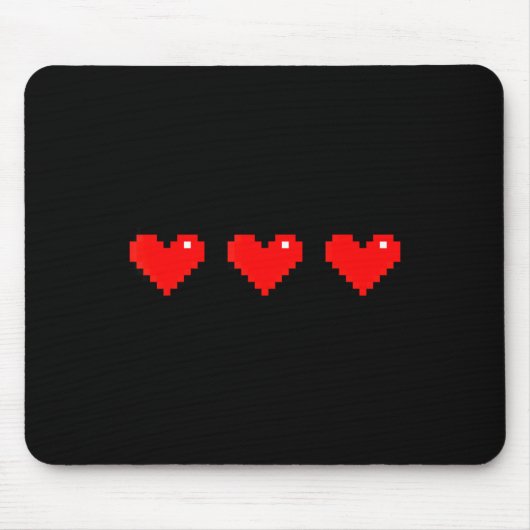 Old 8 Bit Heart Arcade Retro Xel Gamer Valentine's Mousepad (Vorne)