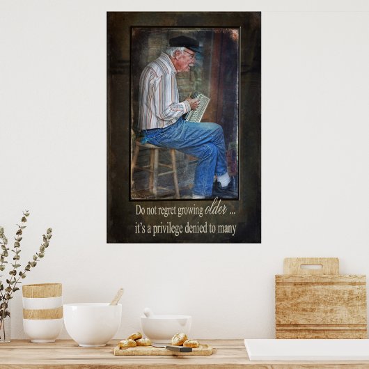 Old Accordion Man Poster (Küche)