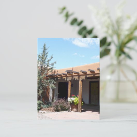 Old Adobe Santa Fe New Mexico Postkarte (Stehend Vorderseite)