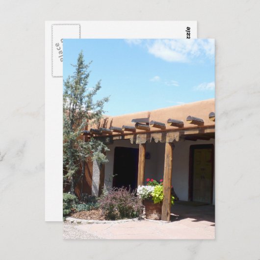 Old Adobe Santa Fe New Mexico Postkarte (Vorne/Hinten)