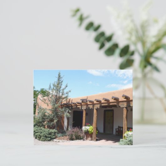Old Adobe Santa Fe New Mexico Postkarte (Stehend Vorderseite)