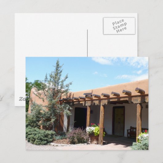 Old Adobe Santa Fe New Mexico Postkarte (Vorne/Hinten)