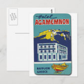 Old Advert Nafplio Griechenland Hotel Agamemnon Postkarte (Vorne/Hinten)