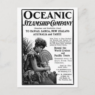 Old Advert Oceanic Steamship Company Postkarte