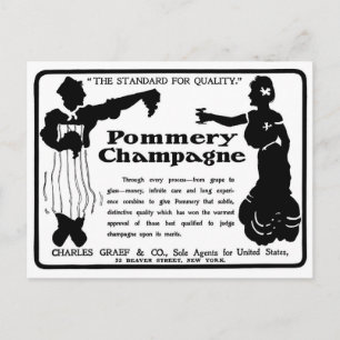 Old Advert Pommery Champagne Postkarte