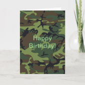 Old Age Military Green Camouflage Geburtstag Karte (Vorderseite)