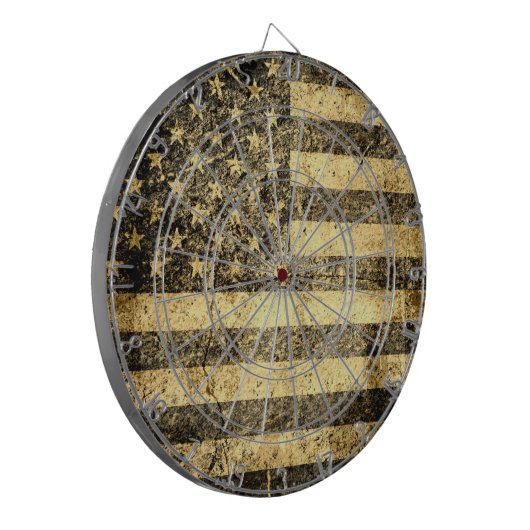 Old American Flag Grunge 2 Dartscheibe (Vorderseite Links)