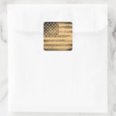 Old American Flag Grunge Quadratischer Aufkleber (Tasche)