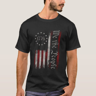 Old American Flag Patriotic 1776 We The People USA T-Shirt