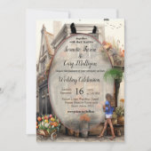 Old Amsterdam Blume Shop Anton Pieck Art Art Einladung (Vorderseite)