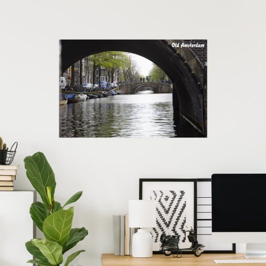 Old Amsterdam Bridge Poster (Heimbüro)