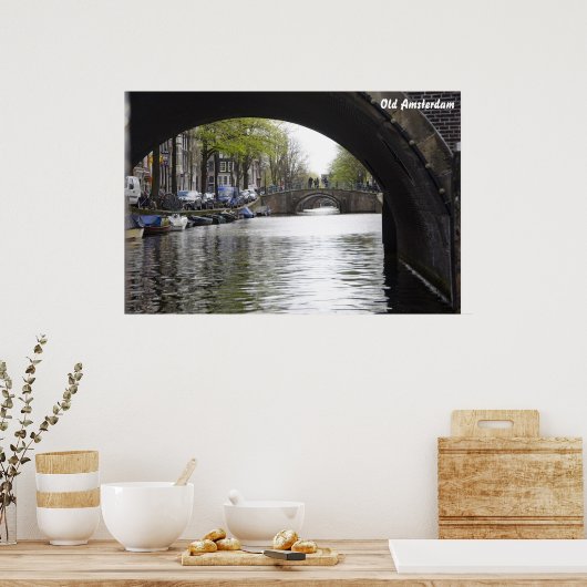 Old Amsterdam Bridge Poster (Küche)