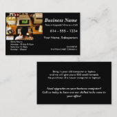 Old Antique Computer Repair Sales Business Card Visitenkarte (Vorne/Hinten)