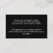 Old Antique Computer Repair Sales Business Card Visitenkarte (Rückseite)