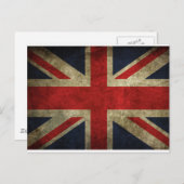 Old Antique UK British Union Jack Flag Postkarte (Vorne/Hinten)