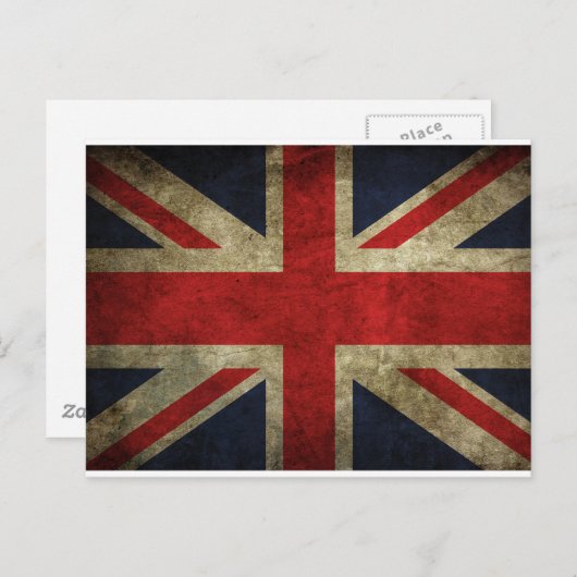 Old Antique UK British Union Jack Flag Postkarte (Vorne/Hinten)