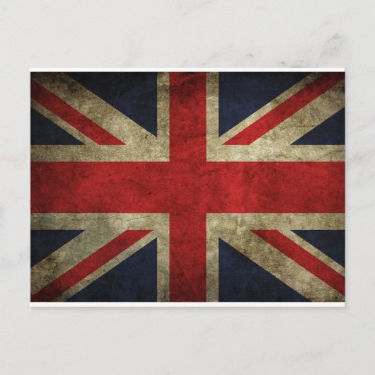 Old Antique UK British Union Jack Flag Postkarte (Vorderseite)