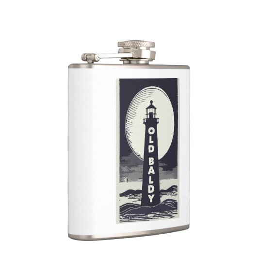 Old Baldy Lighthouse North Carolina Moon Flachmann (Rechts)