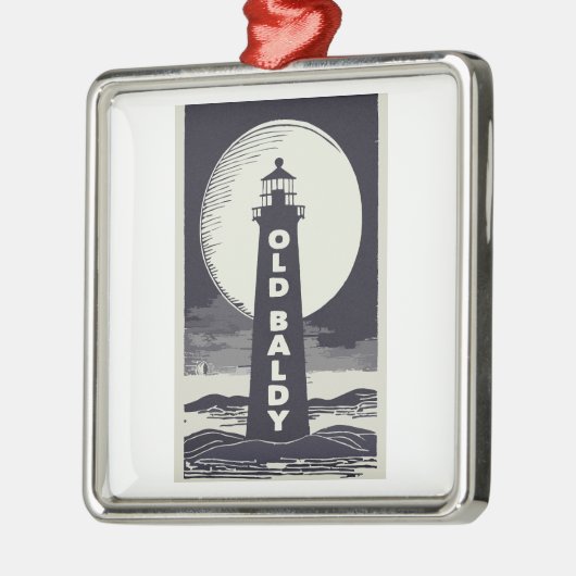 Old Baldy Lighthouse North Carolina Moon Ornament Aus Metall (Links)