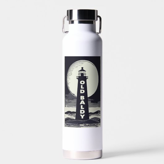 Old Baldy Lighthouse North Carolina Moon Trinkflasche (Vorne)